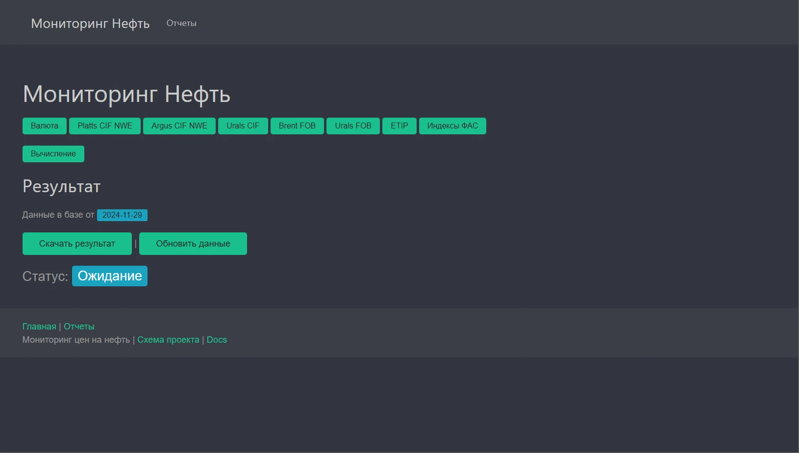Мониторинг нефти