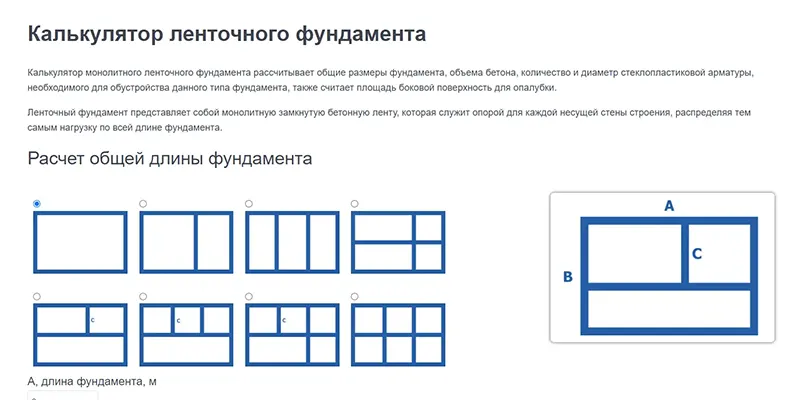 Расчет ленточного фундамента
